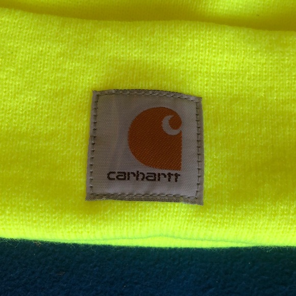 - ⭐️CARHARTT neon green beanie cap *NEW* - Picture 4 of 6